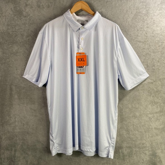 Greg Norman ML75 Golf Polo Shirt XXL Play Dry UPF50+ Moisture Wicking Blue - Picture 1 of 6